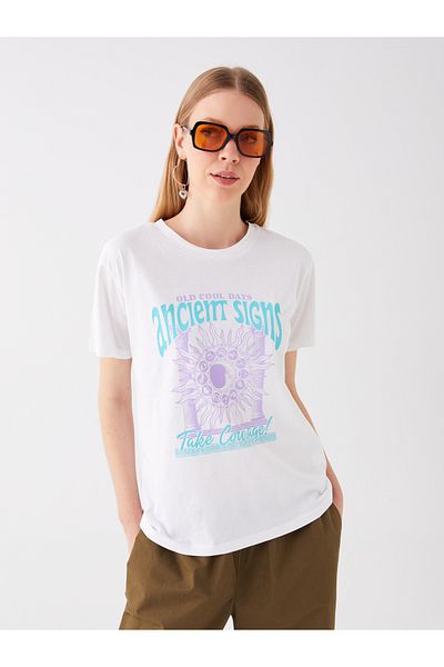LC Waikiki Women's - Crew Neck Printed Short Sleeve T-Shirt
