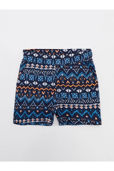 LC Waikiki Patterned Girl's Shorts with Elastic Waist