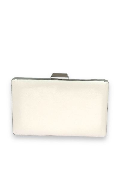 Biçanta Βραδινό φόρεμα Mother of Pearl Λευκό τσαλακωμένο λουστρίνι Τσάντα βραδινή τσάντα γάμου αρραβώνων Τσάντα χέννα