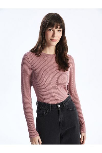LC Waikiki Pulover de damă cu mânecă lungă și decolteu cu model