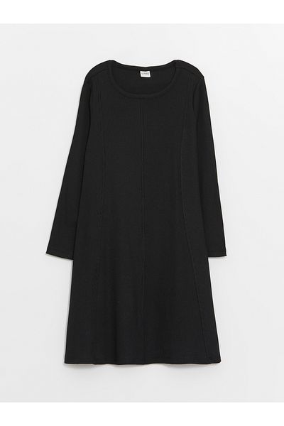 LC Waikiki Crew Neck Basic Long Sleeve Girl's Dress