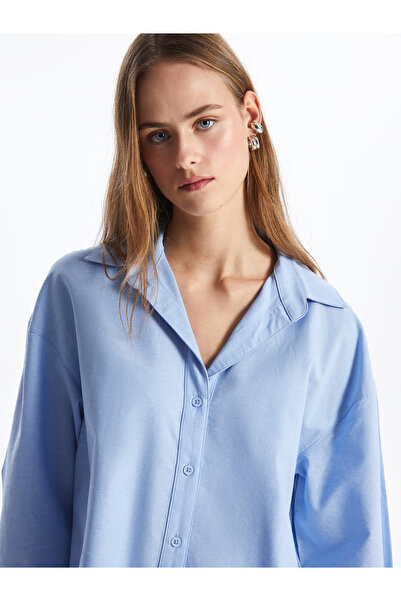 LC Waikiki Cămașă Oxford pentru femei cu mânecă lungă simplă