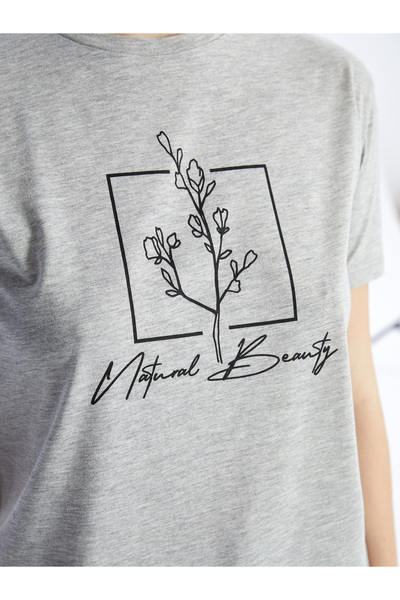 LC Waikiki Crew Neck Printed Short Sleeve Women's Tunic