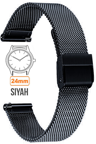 COBRA 24mm Fossil-Welder-Casio-Seiko-Omega-Armani Saat Uyumlu Kalın Metal Hasır Saat Kordonu KLNHSR24