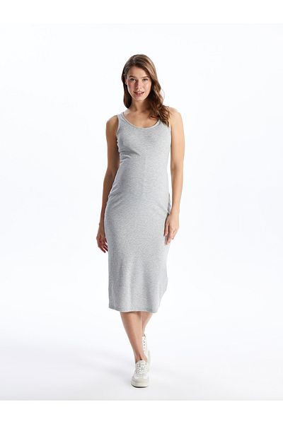LC Waikiki Set aus geradem, langärmligem Umstandskleid und Strickjacke mit Rundhalsausschnitt