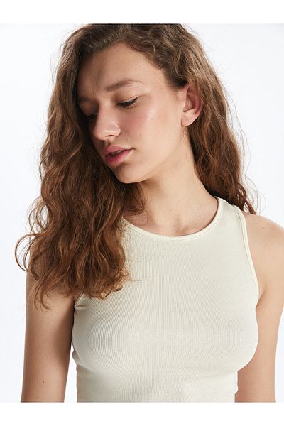 LC Waikiki Crew Neck Lesklý vzhled Crop Dámská atletka