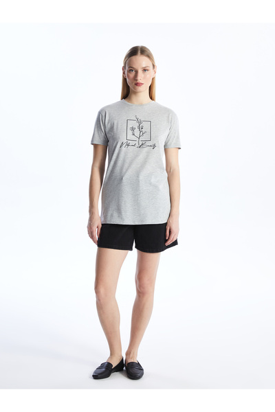 LC Waikiki Crew Neck Printed Short Sleeve Women's Tunic