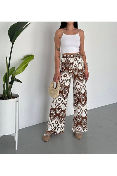 SUYA US WEAR Authentic Patterned Wrap Fabric Trousers