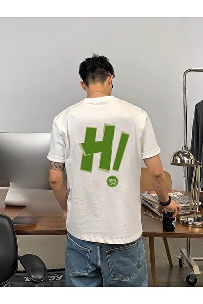 BEETON Ε! Love T-Shirt - Λευκό εμπριμέ κοντομάνικο μπλουζάκι με λαιμόκοψη