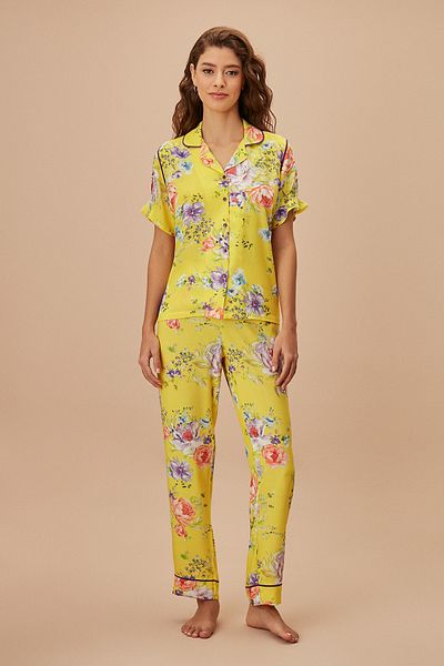 SUWEN Yellow Masculine Pajama Set