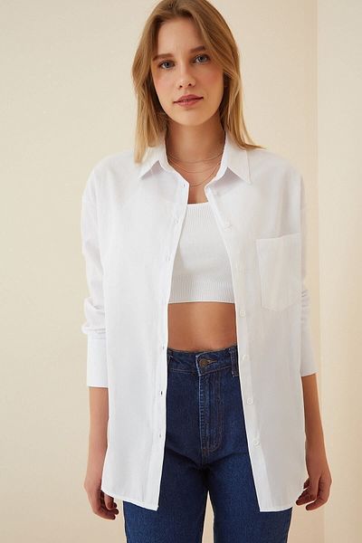 hazelin Γυναικείο πουκάμισο Boyfriend Poplin με κουμπιά στην πλάτη Hzl22s-bd 139521