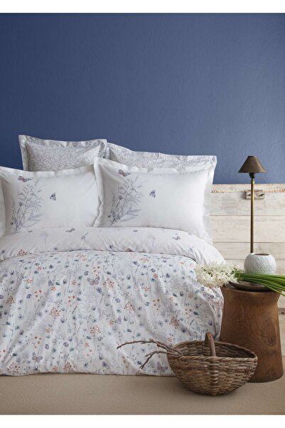 Apricitas HOME Set cuvertură de pilota dublu turcoaz Senses Papillo 100% bumbac