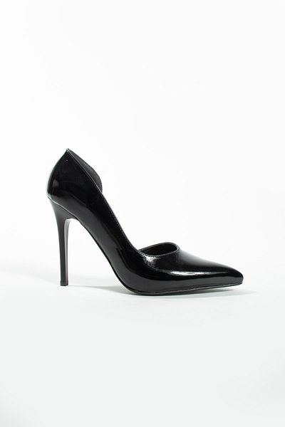 Per Favore Stiletto asimetric din piele neagră pentru femei