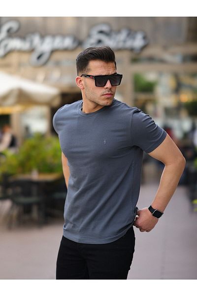 Kozik Ανδρικό T-Smok T-Shirt Standard Crew Neck Απλό 100% βαμβάκι Ανδρικό T-shirt