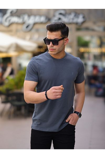 Kozik Ανδρικό T-Smok T-Shirt Standard Crew Neck Απλό 100% βαμβάκι Ανδρικό T-shirt