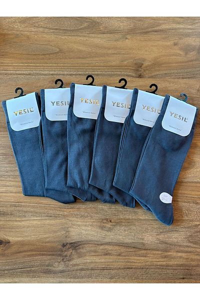 YEŞİL 6-Piece 100% Gaze Cotton Men's Socks Healthy Like No Toe Seamless