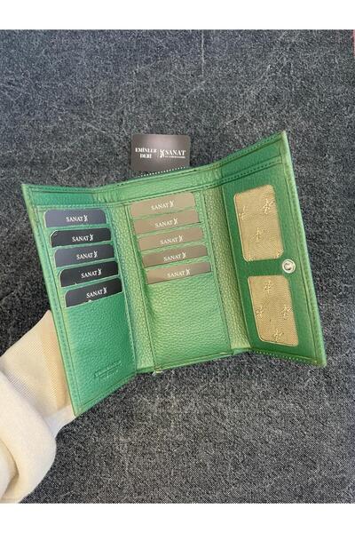 SANAT LEATHER SL-2138 محفظة جلد طبيعي مع حامل بطاقات متعدد وسحاب (16,5 سم/9 س...