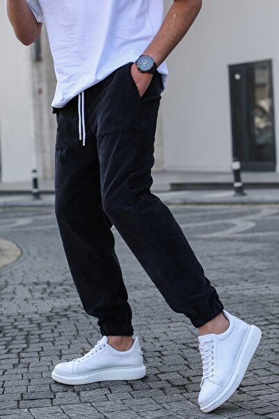 Madmext Ανδρικό Μαύρο Βελούδινο Φούτερ 5466