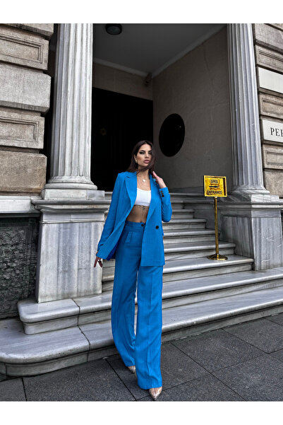 MOCCHI Summer Season Palazzo Women's Suit Linen Fabric