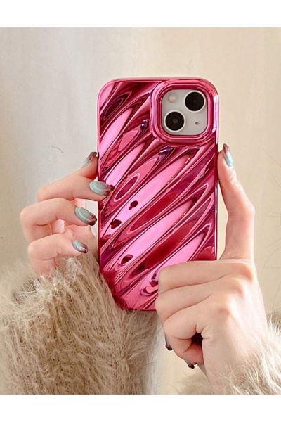 FİŞNEİLETİŞİM İPHONE 13 /14 UYUMLU KABARTMALI FUŞYA KILIF