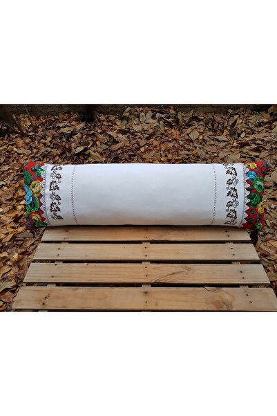 BEGÜLDAN Gül Desenli Başlıklı Asma Yaprağı Kanaviçeli Bir Yastıkta Kocayın Ya...