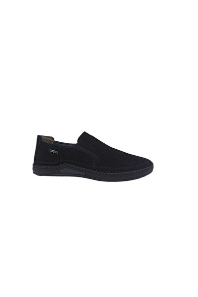 Zerhan 1001 Men's Black Nubuck Leather Sandal Model Shoes