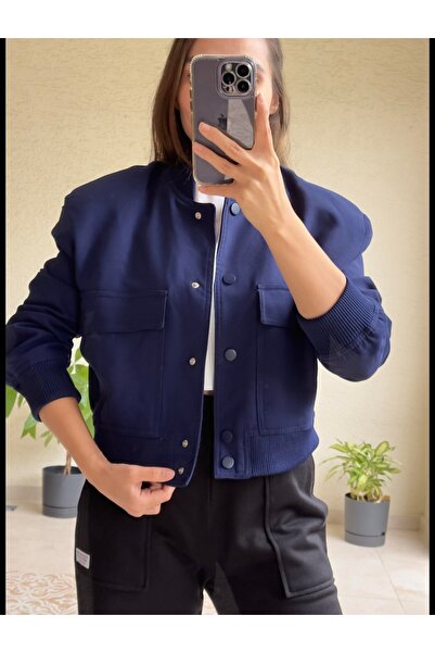 ESNOA KADIN SCUBA KUMAŞ ASTARLI BOMBER CROP CEKET