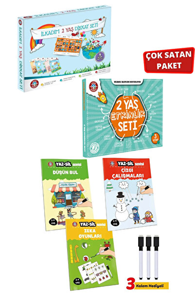Çocuk Akademi 2 Yaş Dikkat-Etkinlik Seti ve Yaz Sil Serisi-2