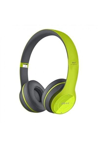 POLYGOLD Bluetooth Uyumlu Kulaklık Mp3 Fm Solo 2 Beats Model Kulaküstü - P47 Yeşil