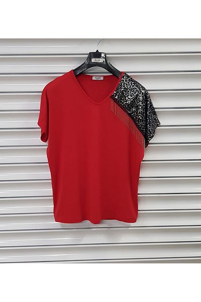 Esina Women's Viscose Blouse with Fringe on the Shoulder