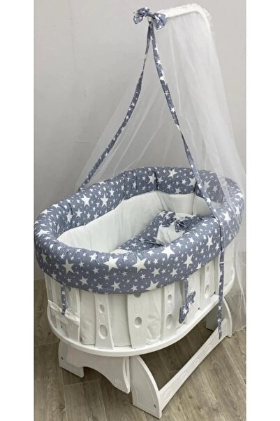 TURHAN BEBE Şehzade Anne Yanı Sallanır Sabitlenir Cibinlikli Sepet Beşik - Salıncak Hamak Bebek Beşiği Ana Dizi