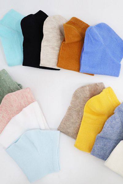 KRAL SOCKS Bumbac pieptănat de vară - Ciorapi papuci damă 8 buc (8 buc) model uni parfumat