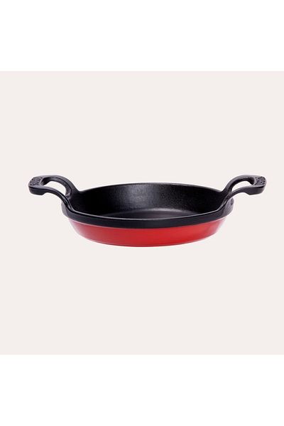 TRENDBULL 22 cm Red Iron Cast Egg Pan - Induction Compatible
