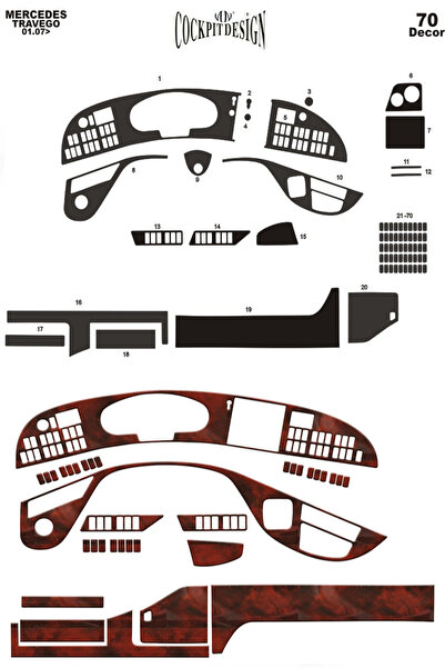 SEDEF LED SHOP Travego Otobüs Torpido Maun Kaplama Seti 2006 Ve Sonrası Kahve...