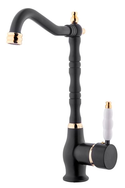 İda Point Rustic Sink Kitchen Faucet Black Gold