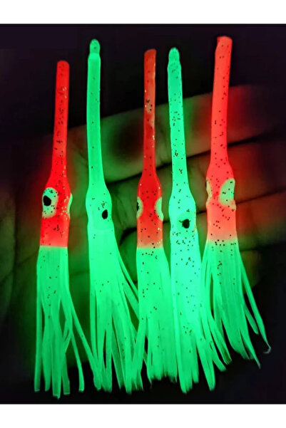 eagenset Fosforlu Glow Silikon Kalamar Yeşil Yapay Yem Olta Takımı, Çapari Ya...