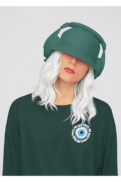 FAVORİST No Bad VIBES Oversize Wide Fit βαμβακερό μπλουζάκι