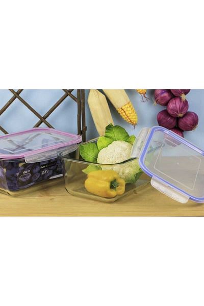 Bor&More Bor & More Lockable Storage Container Blue Food Organization Kitchen 2.8lt 24.5x18,5x11.2cm 1 Piece