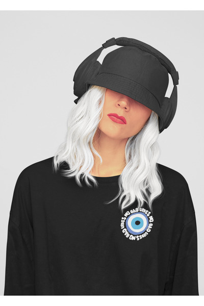 FAVORİST No Bad VIBES Oversize Genis Kalıp Pamuklu majica Unisek