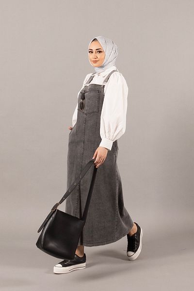 Stilife Larin Jeans Salopette Anthracite