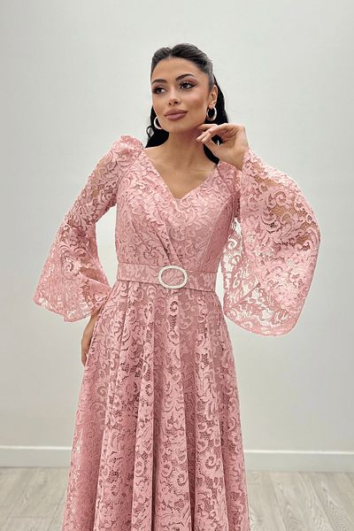 giyimmasalı Lace Fabric Sleeves with Flywheel Detail - PUDRA