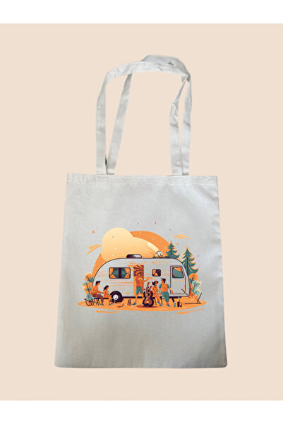 lili hediyelik Сумка з принтом на тему кемпінгу - велика жіноча сумка через п...