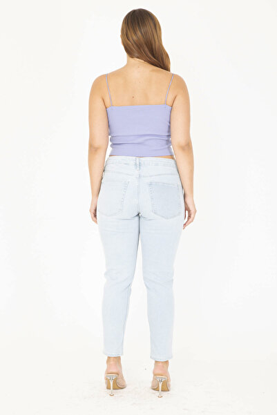 Şans Női nagyméretű kék 5 zsebes farmernadrág 65N36977