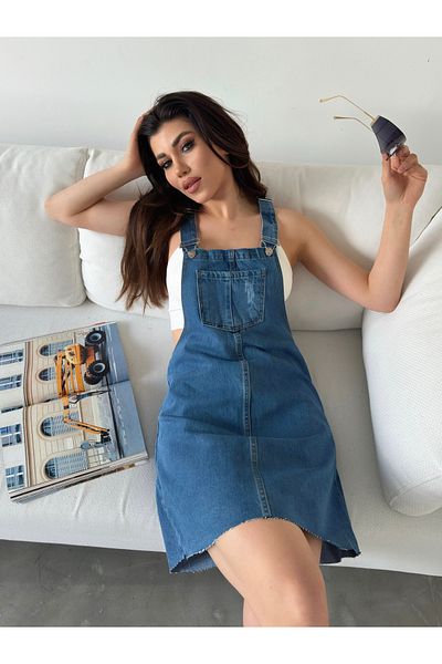 LB Laluna Butik Γυναικεία φόρμα κηπουρικής με φούστα Navy Blue