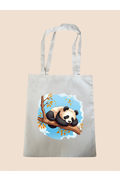 lili hediyelik Panda spava na grani Štampano Tkanina Torba
