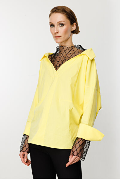 Nefeli Kadın File Detay Gömlek Bluz