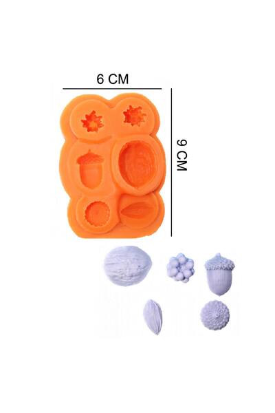 Butedo Ceviz Meşe Palamudu Silikon Şeker Hamuru, Sabun, Mum Kalıp