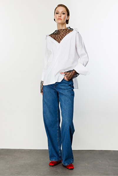 Nefeli Kadın File Detay Gömlek Bluz