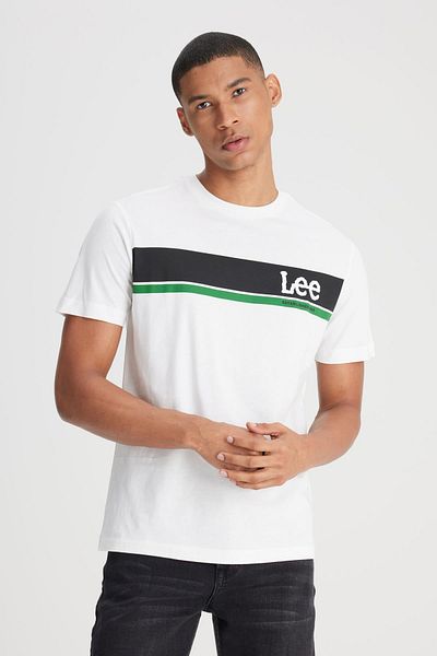 Lee L211918102 Ανδρικό μπλουζάκι Lee Printed Off White