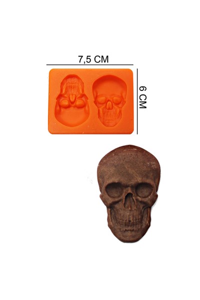Butedo Kafatası Silikon Şeker Hamuru, Sabun, Mum Kalıp